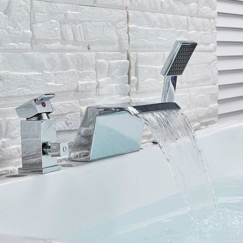 ASerZenith Bathtub Faucet Basin Faucets Brass Bathroom Faucet Vessel Sinks Mixer Vanity Tap Swivel Spout Deck Mounted Washbasin Faucet Hot And Cold Water,Chrome B