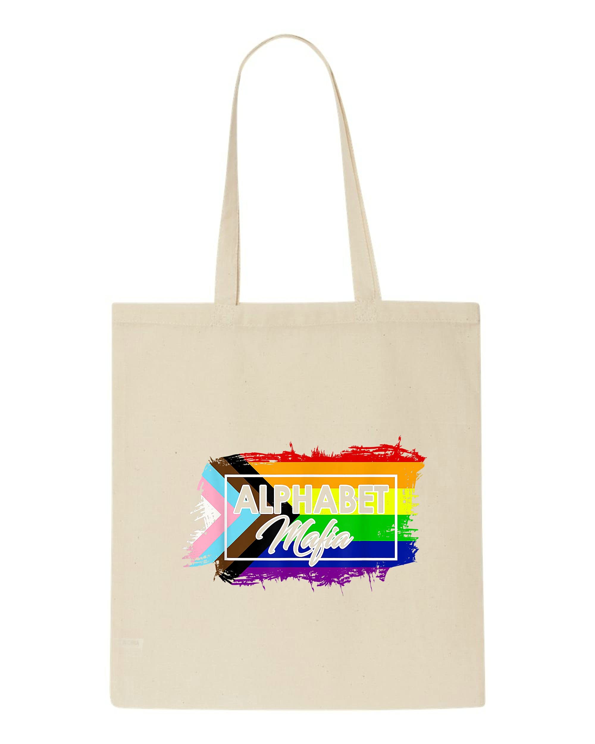 MiammoAlphabet mafia rainbow flag LGBT pride statement tote bag shopper
