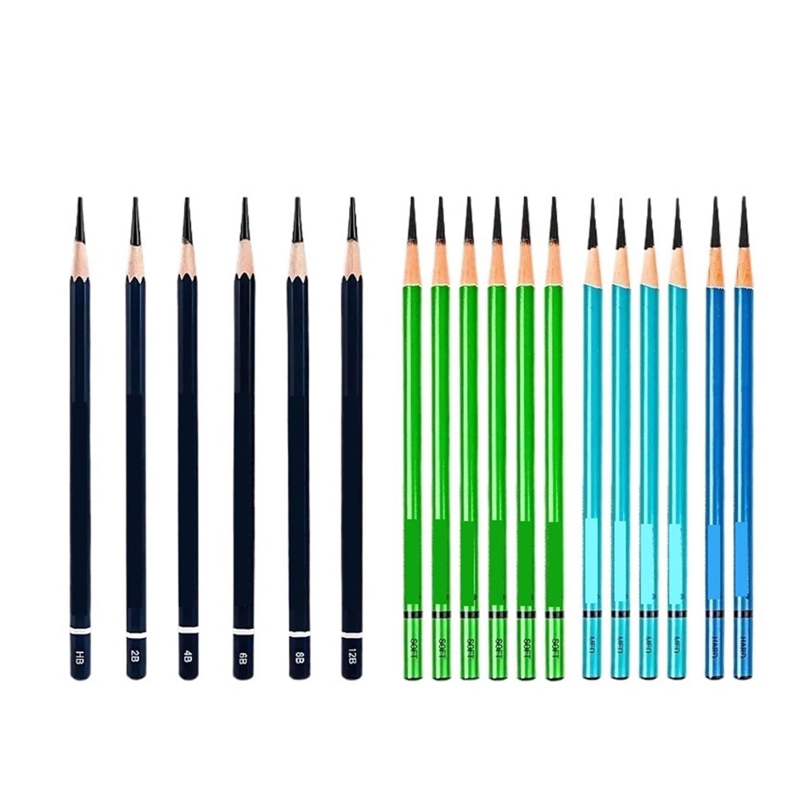 Generisch 6/18Pcs Professionelle HB 2B 4B 6B 8B 12B 14B 16B Gemischt Skizzieren Malerei Bleistift Skizze Kohle bleistifte Kunst Liefert(18pcs mix)