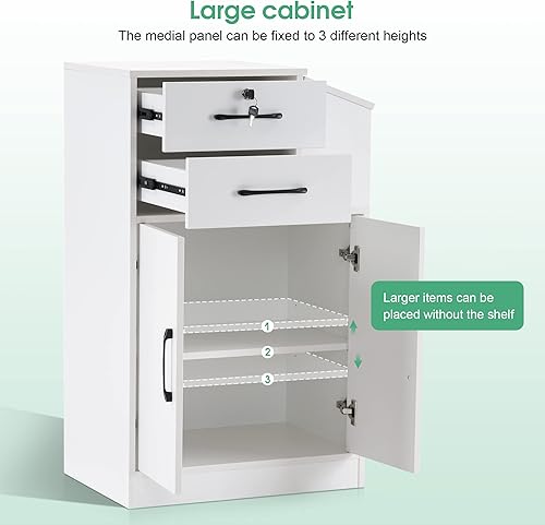 Miniatura 6 de BarberPub Estación de peluquería con bloqueo con 2 cajones, equipo de almacenamiento de salón de belleza con soportes para peluquería spa 2005