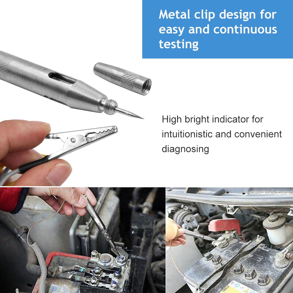 Tester di tensione di circuito, tester di circuiti elettrici e auto, rilevatore di corrente 6 V 12 V 24 V per auto