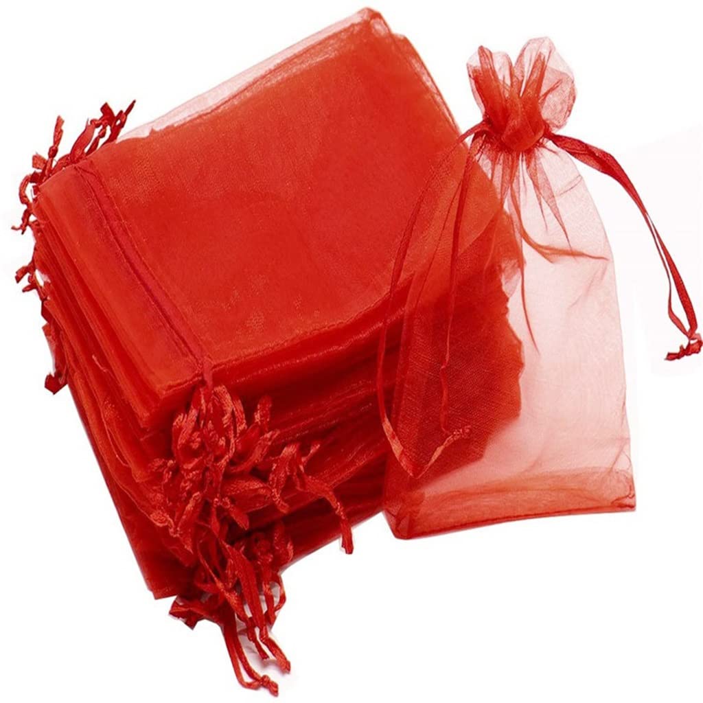 Fruit net bag, 100pcs Strawberry Grapes Fruit Grow Bags Netting Mesh Vegetable Plant Protection, For Garden Tools Supplies(Red,17x23cm (100 Pcs))