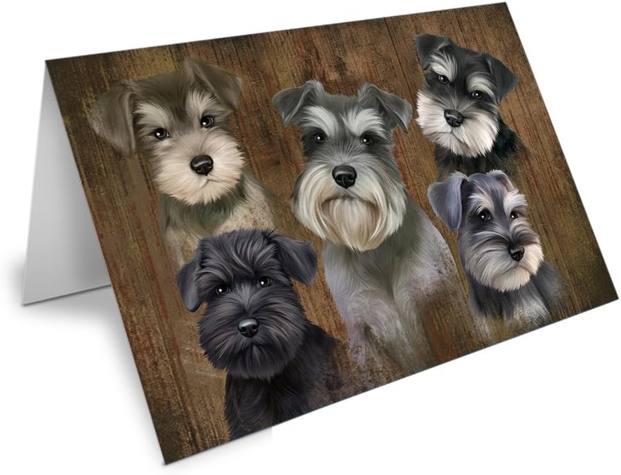 Rustic 5 Schnauzers Dog Note Card NCD52721 (10)