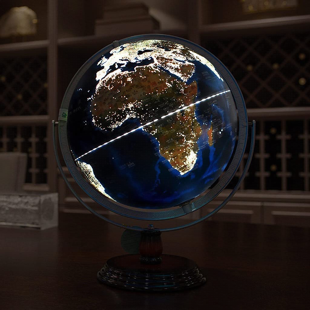Globi Mappamondo Luminoso da 12 Pollici con Base a Gradiente di Colore Antiscivolo Mappamondi per Adulti o Bambini Scala a Cerchio Intero Unico