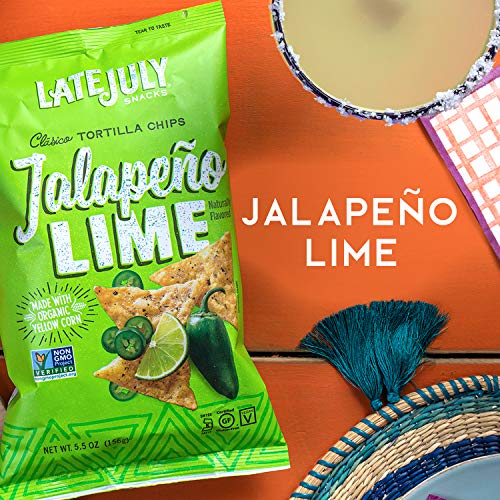 Late July Snacks Clásico Tortilla Chips, Jalapeno Lime, 5.5 Oz, Pack Of 12 #TOP1