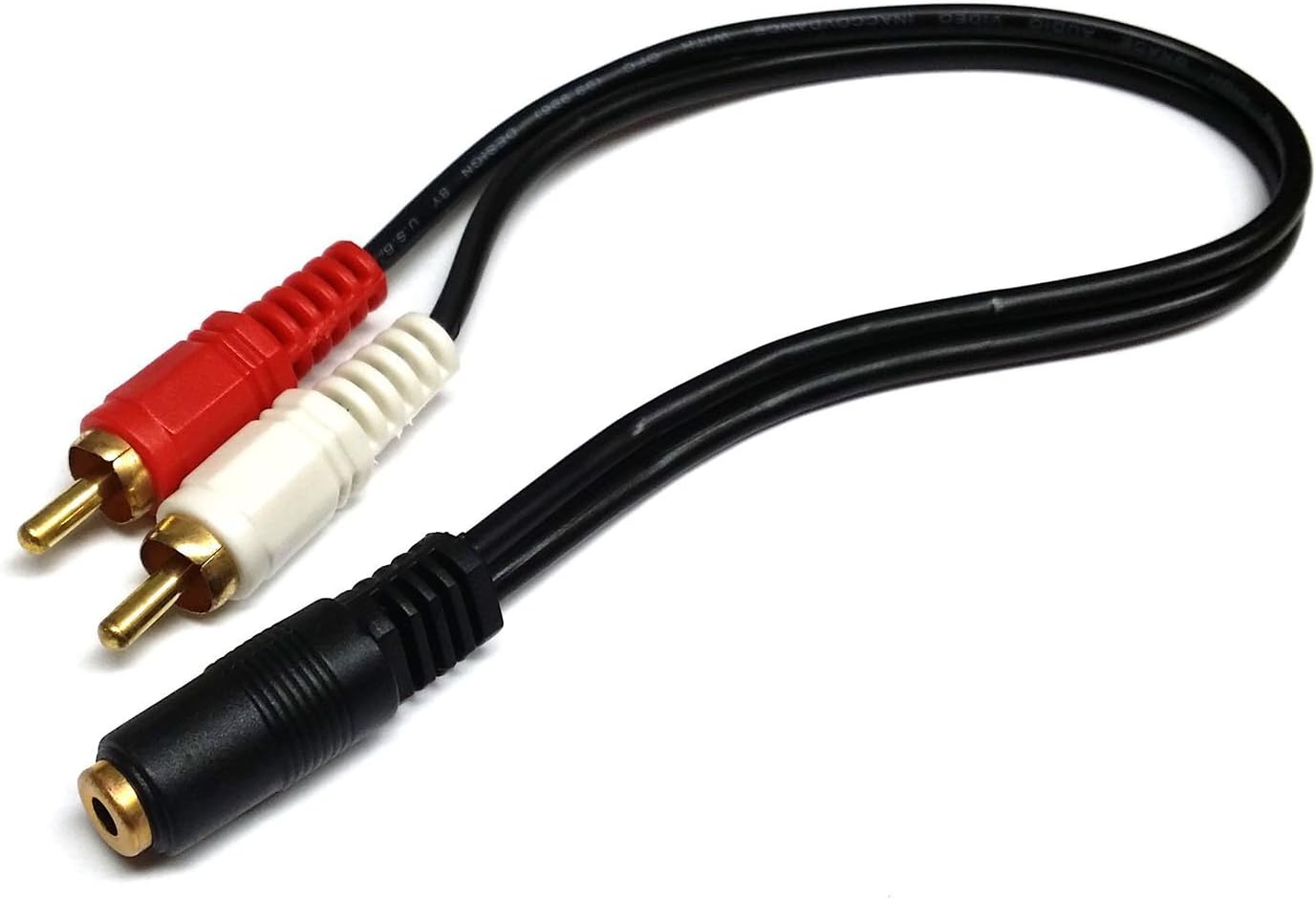 2 X RCA Male, 1 X 3.5mm Stereo Female, Y-cable