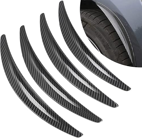 Miniatura 4 de Juego de 4 guardabarros de rueda ABS de fibra de carbono negro brillante negro compatible con Tesla Modelo 3 2017-2022, rueda de guardabarros o