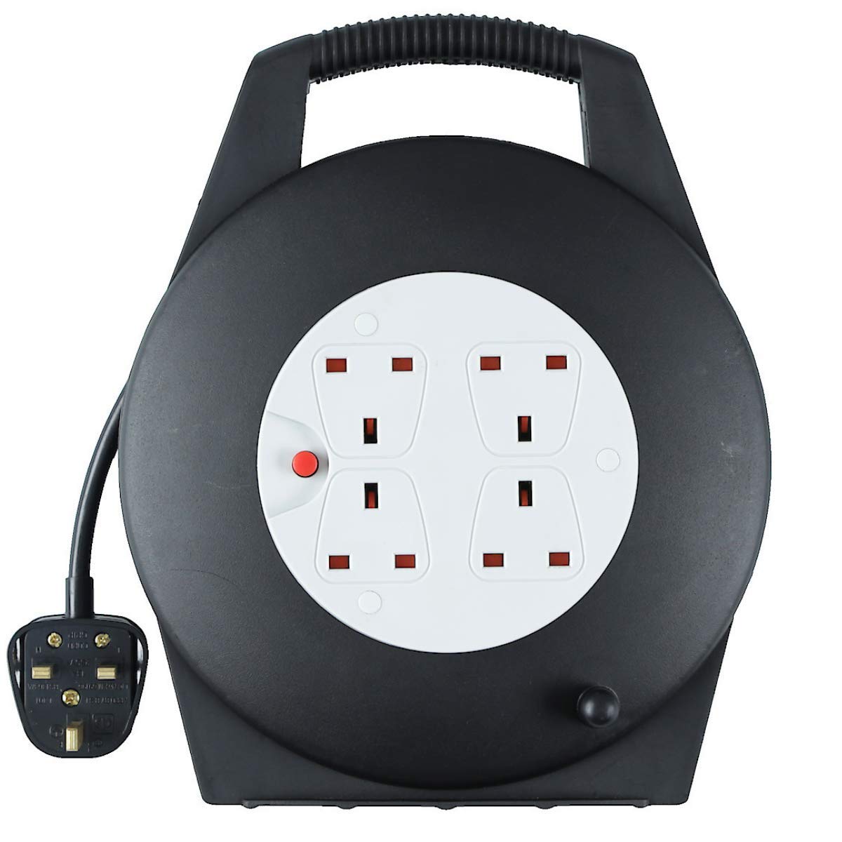 Buy Clas Ohlson ® 4 Way UK 3 Pin Plug Extension Reel with 10 Metre Winding Cable and Safety Cut
