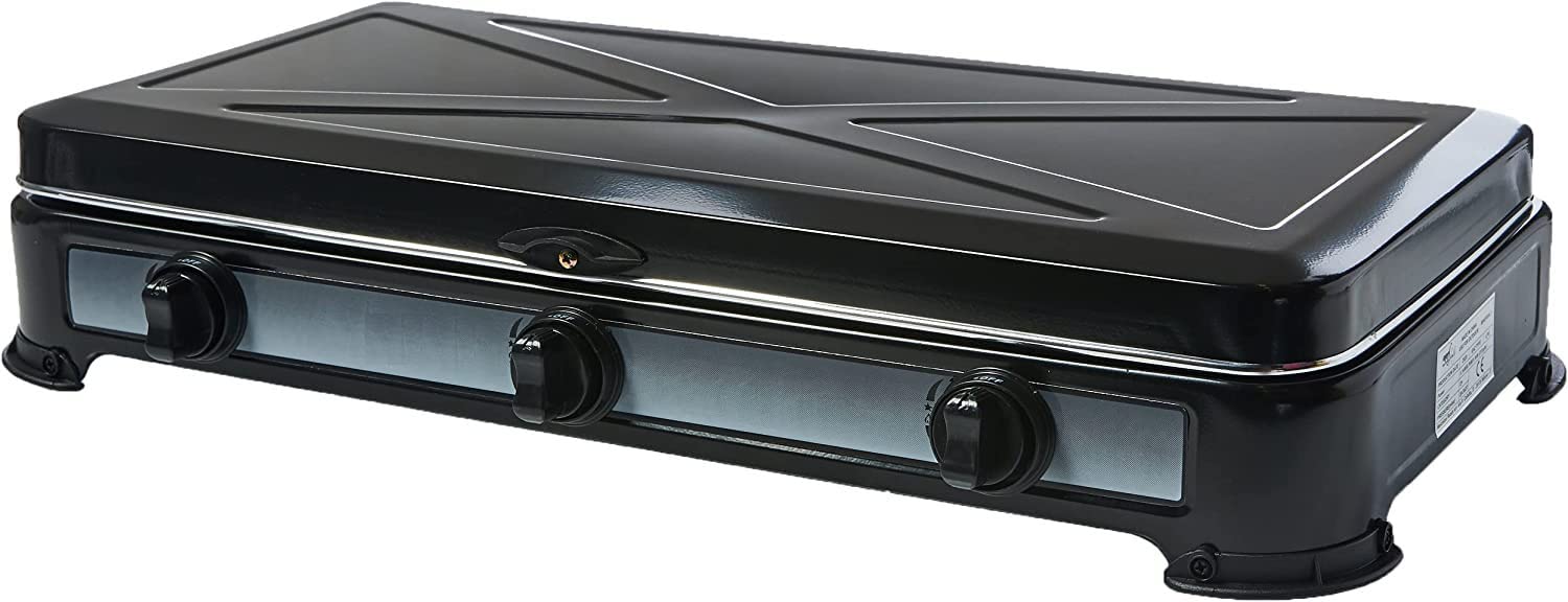 Fornello A Gas 3 Fuochi Da Campeggio - Cucina Da Esterno Portatile Con Griglia Removibile - Foto 6