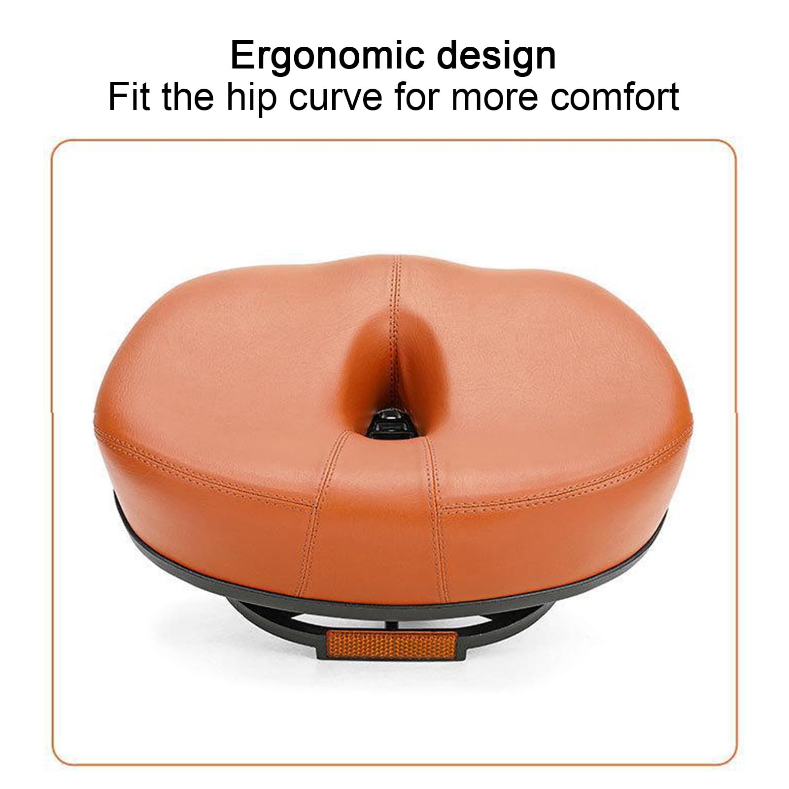 Asiento de bicicleta sin nariz,Asientos de bicicleta sin nariz para hombre,Sillines de bicicleta | para asiento de bicicleta con absorción de impactos Asiento para resistente al agua con reflector p