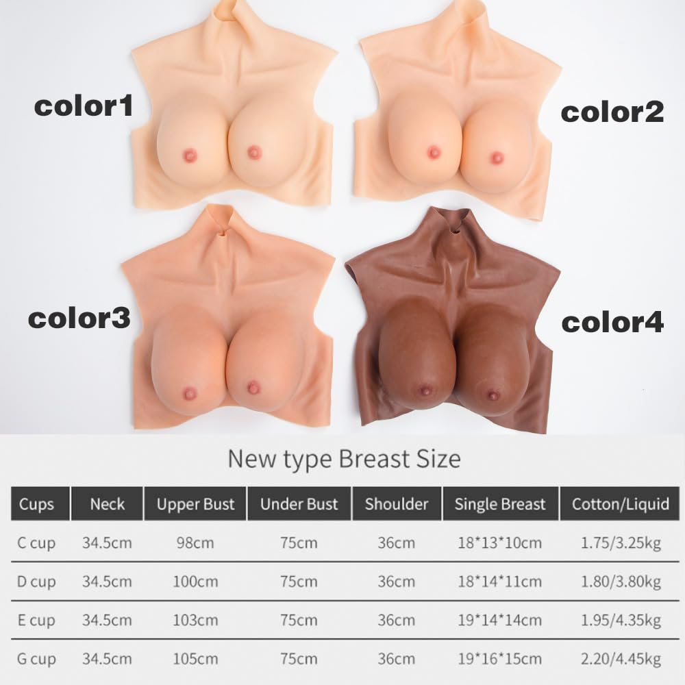 Silicone Boob Moulds Boob Plate Fake Boobs Tops Collars Cotton Padding Style C-G Cut per Cosplayer Transgender