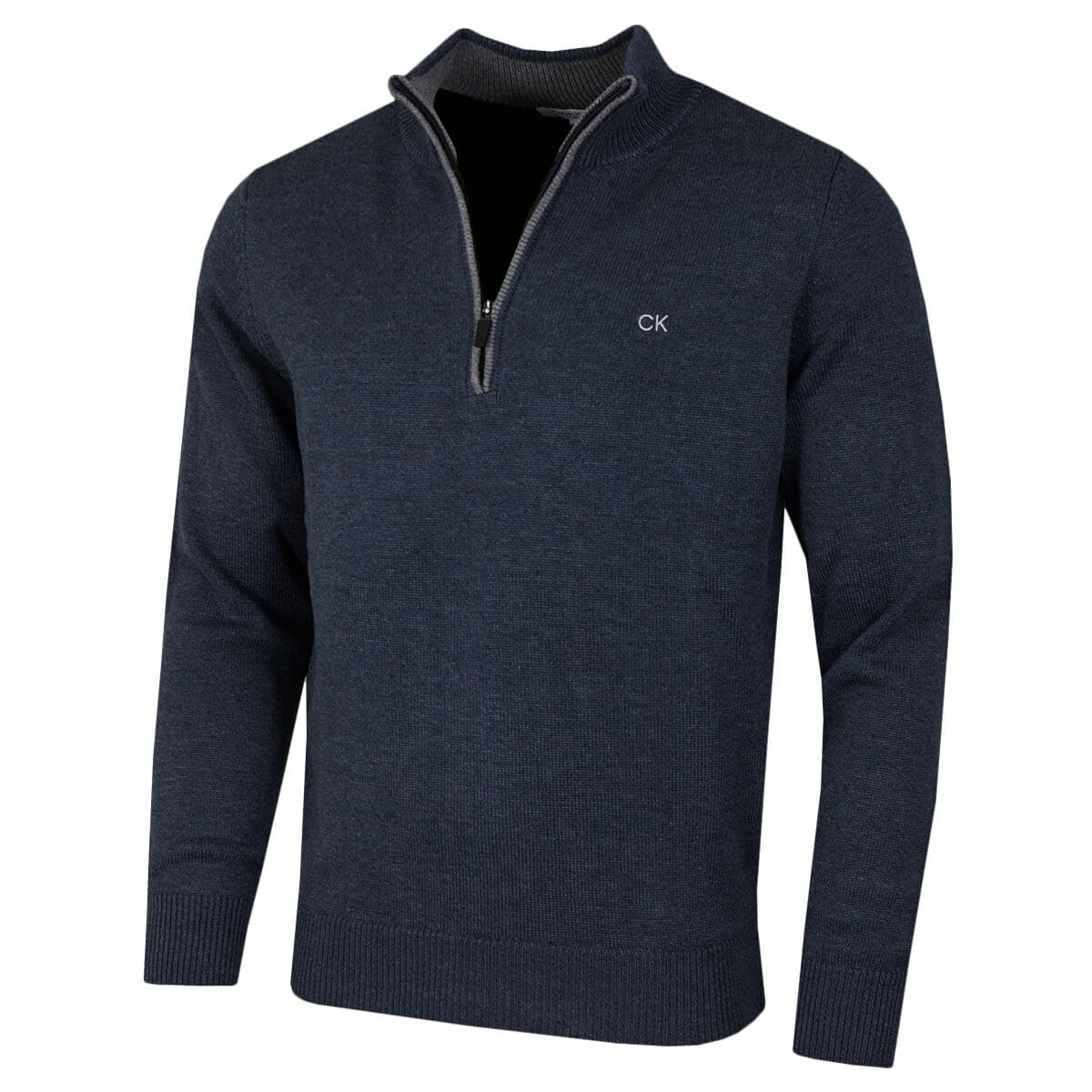 Calvin Klein Mens 1/2 Zip CK Golf Sweater - Dark Ocean Marl - XXXL