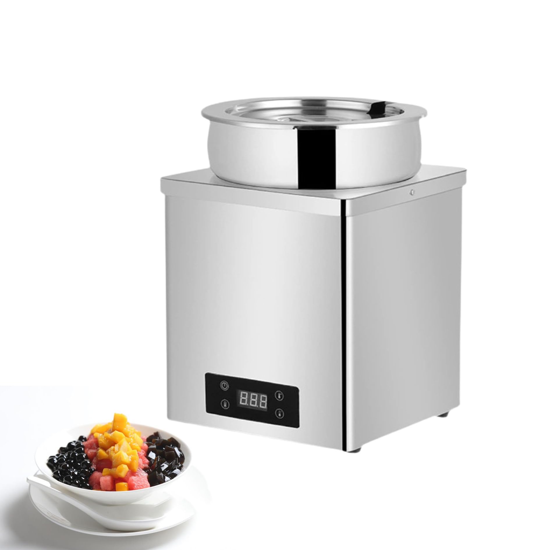 XCSCUK Electric Soup Warmer,Commercial Chocolate Tempering Machine,Pearl Warmer Tapioca Machine Insulation Pot,for Milk Tea/Sushi Shop (7L)