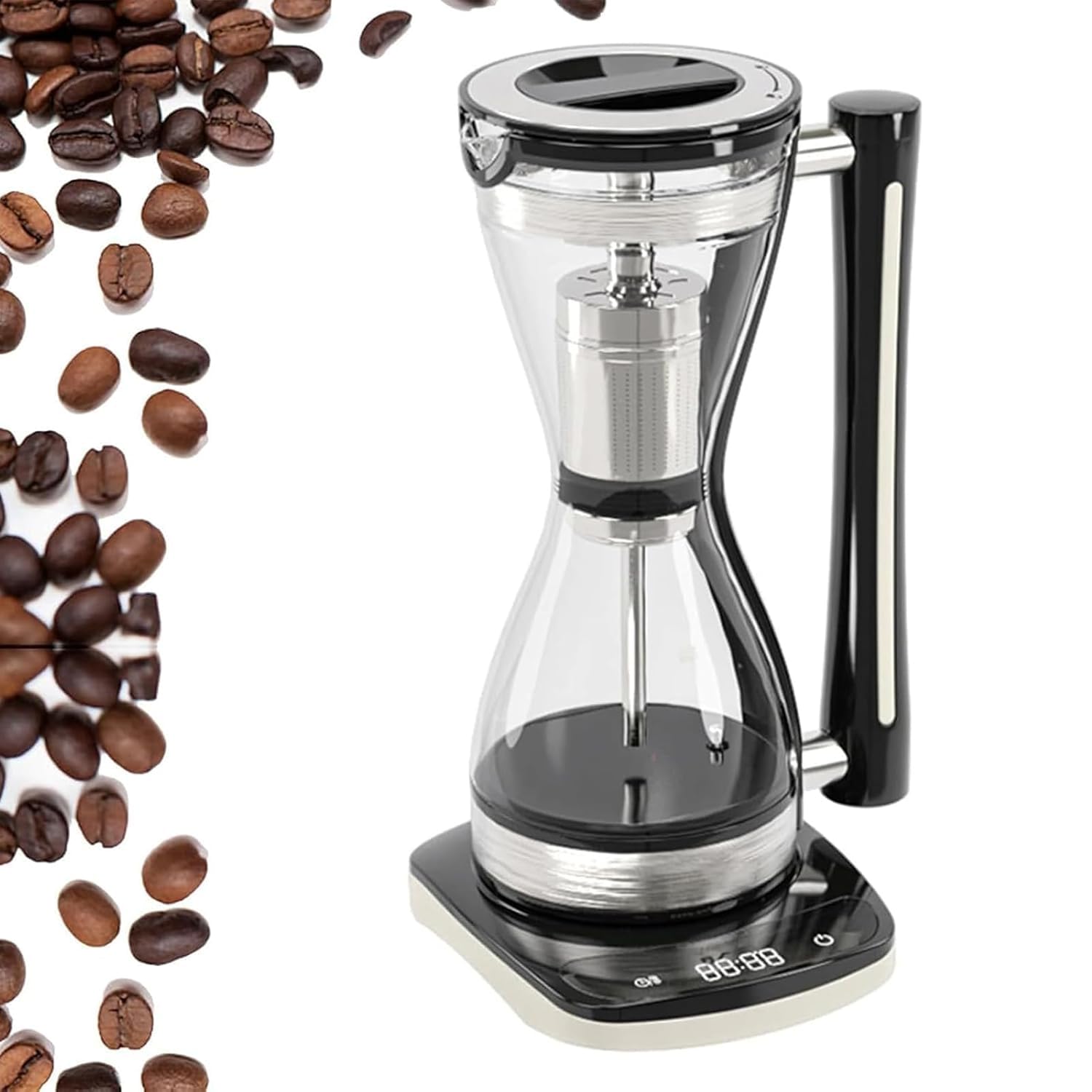 Syphon Vacuum Coffee Maker, Electric Siphon Coffee Maker, 240ml Capacity, with 3 Adjustable Gears, Intelligent Heat Preservation, for Use At Home, Coffee Shops, Offices
