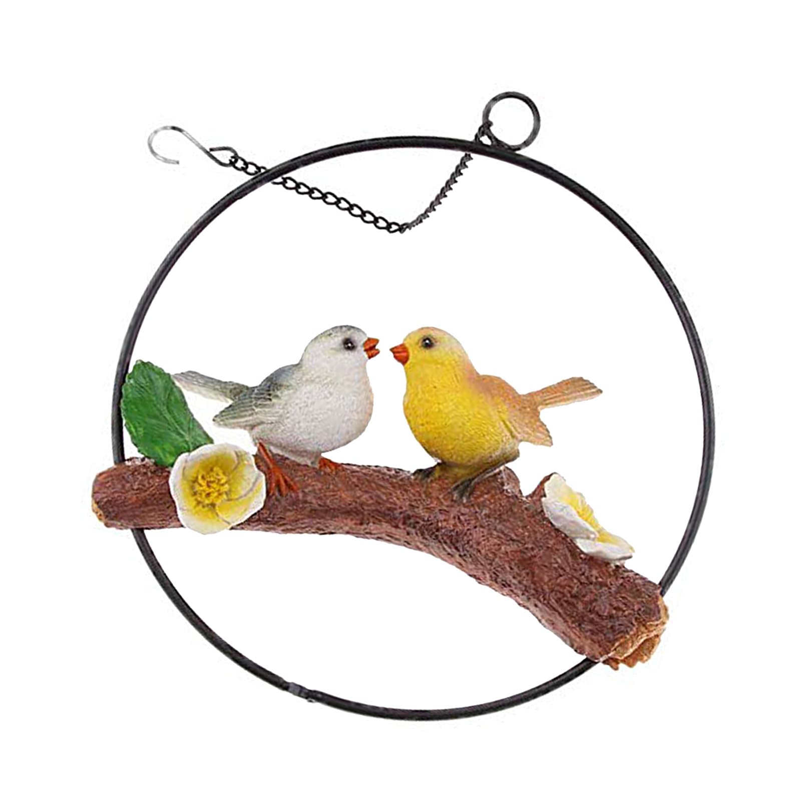 Buxuaaaa Realistic Parrots Garden Statue Hanging Decors Ornament Swing Bird Figurines Sculpture for Patio Lawns Yard Home Decors Hanging Parrots Figurines Sculptures