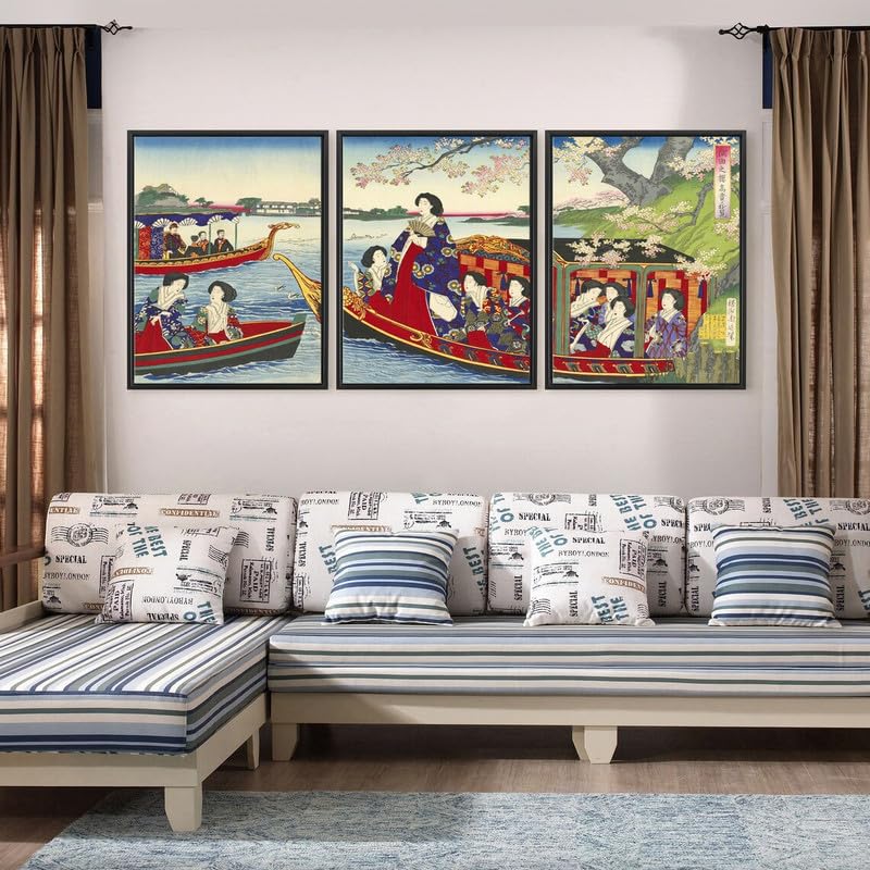 Poster triptyque cerisier japonais pour habiller un grand mur