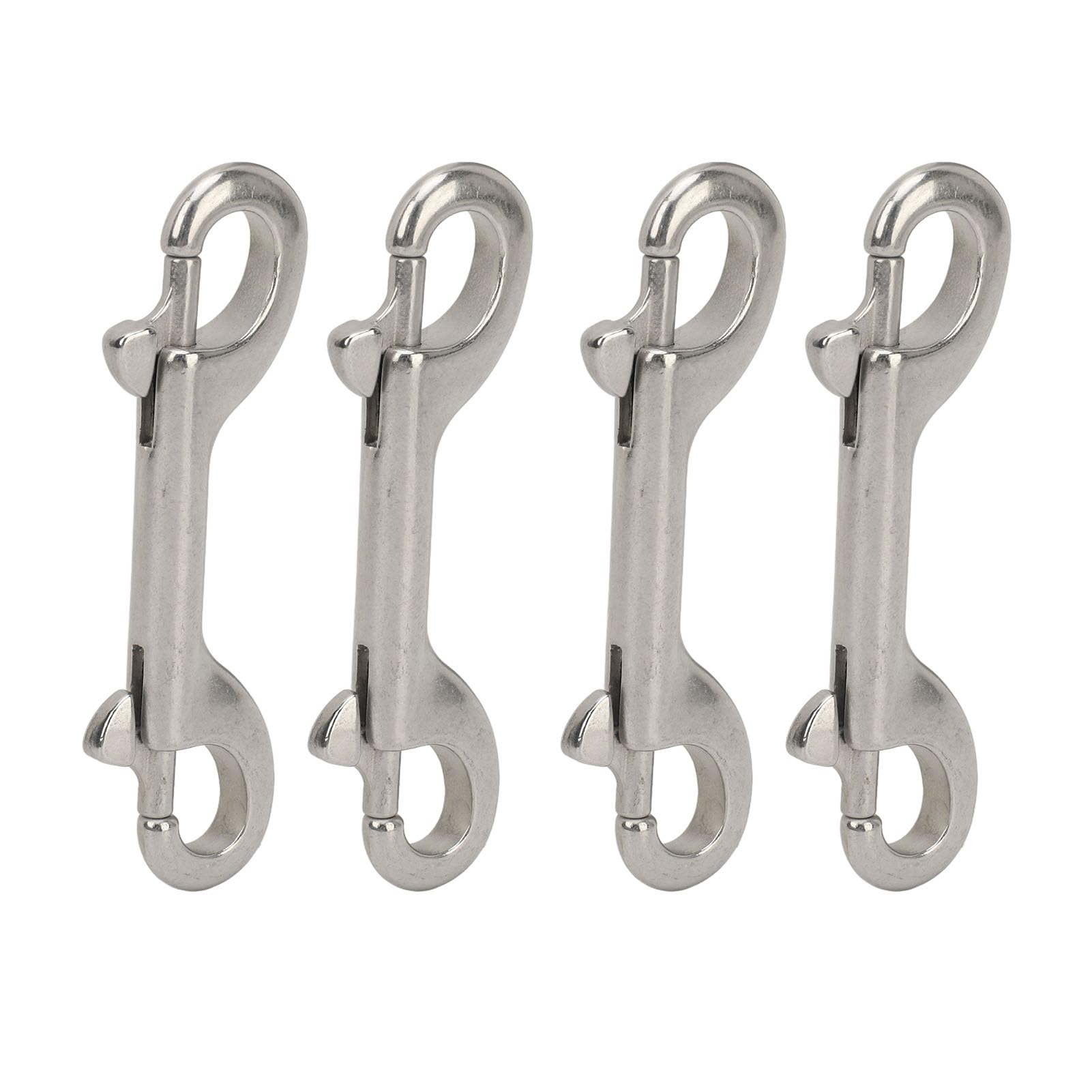 Ejoyous Mousqueton à Double extrémité Clips de Fixation à Vis en Acier Inoxydable 316 4PCS Fermeture à Ressort Charge de 4 à 80 Kg pour Chaîne de Corde Marine Yachting Plongée et Utilisation (100mm)