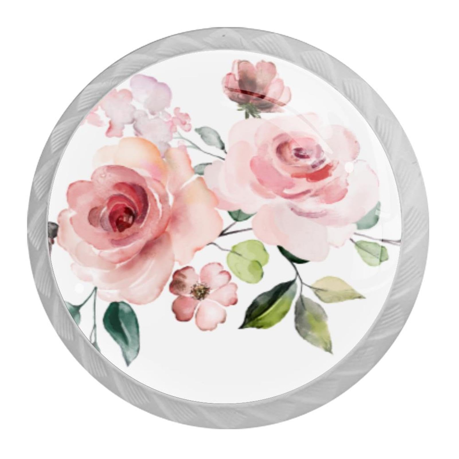 Tqmspg Multi10 4 Pieces Drawer Pulls Flowers Door Knobs Dresser Handles For Kitchen Wardrobe Cupboard Hardware Furniture