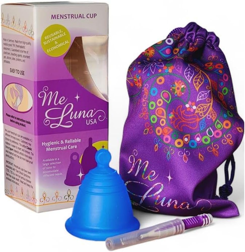 Most Customizable Menstrual Cup with Ball Handle | MeLuna Me Luna | Comfortable Period Cup Reusable Cup | Tampon Pad Alternative for Low Cervix | Shorty