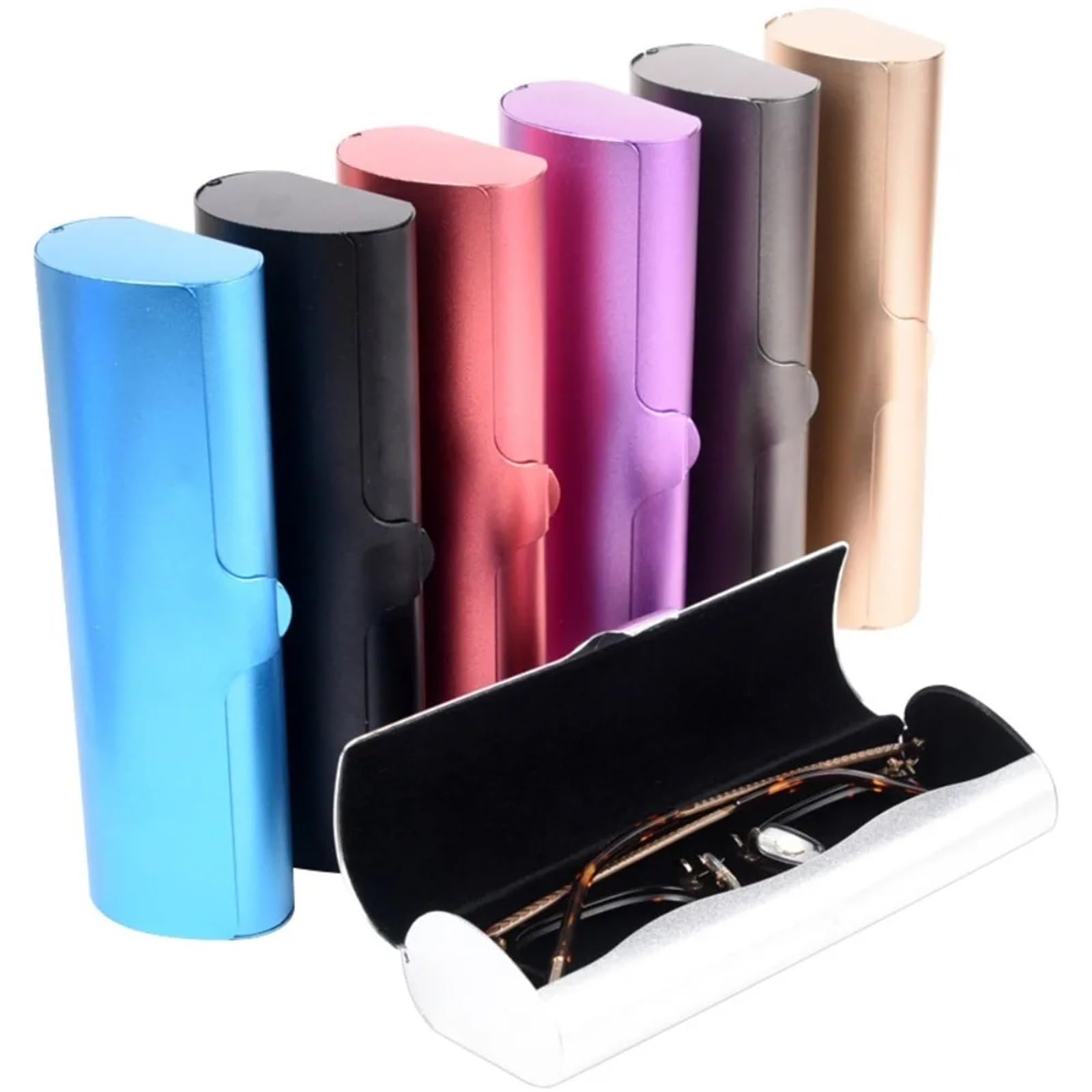Estuche for gafas esmerilado de aleación aluminio, 2 uds., estuche for sol, caja almacenamiento for pequeñas Para Mujer