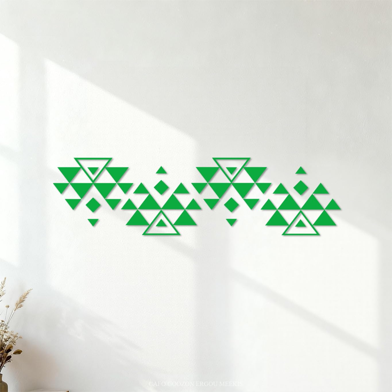Fine Carving Decals Bohemian Style Triangle Southwest Geometry 28.6x105.9cm Easy Installation Green — image 1