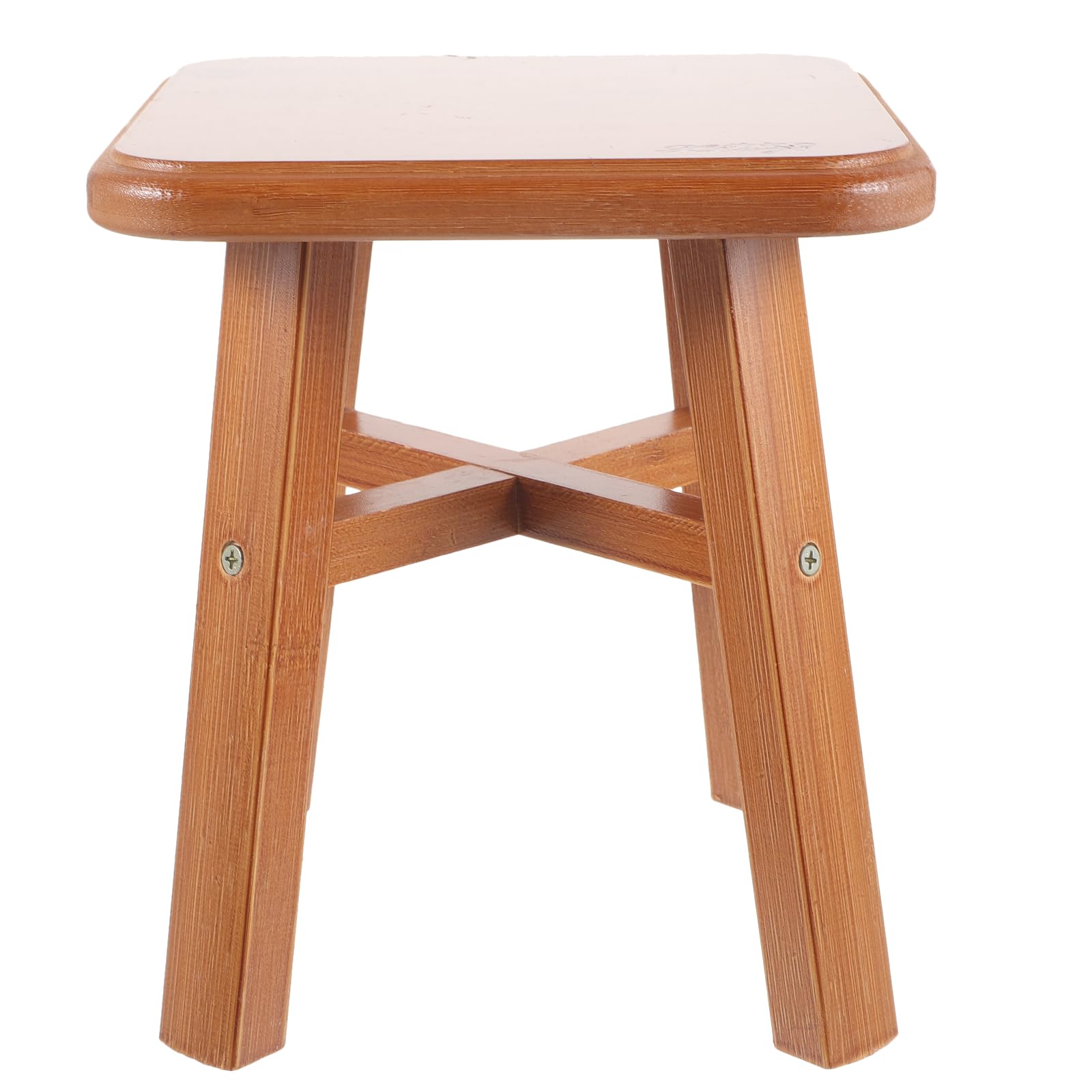 Petit tabouret en bois marron de 24 cm de hauteur pour salon