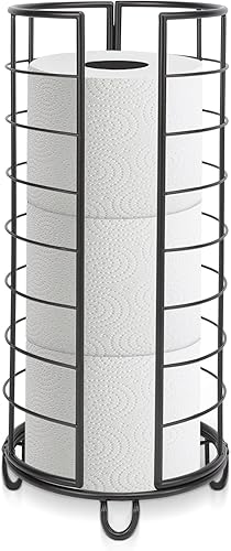 NearMoon Soporte organizador de papel higiénico, 3 rollos de almacenamiento de pañuelos, accesorio de baño de metal, soporte de rollo de inodoro