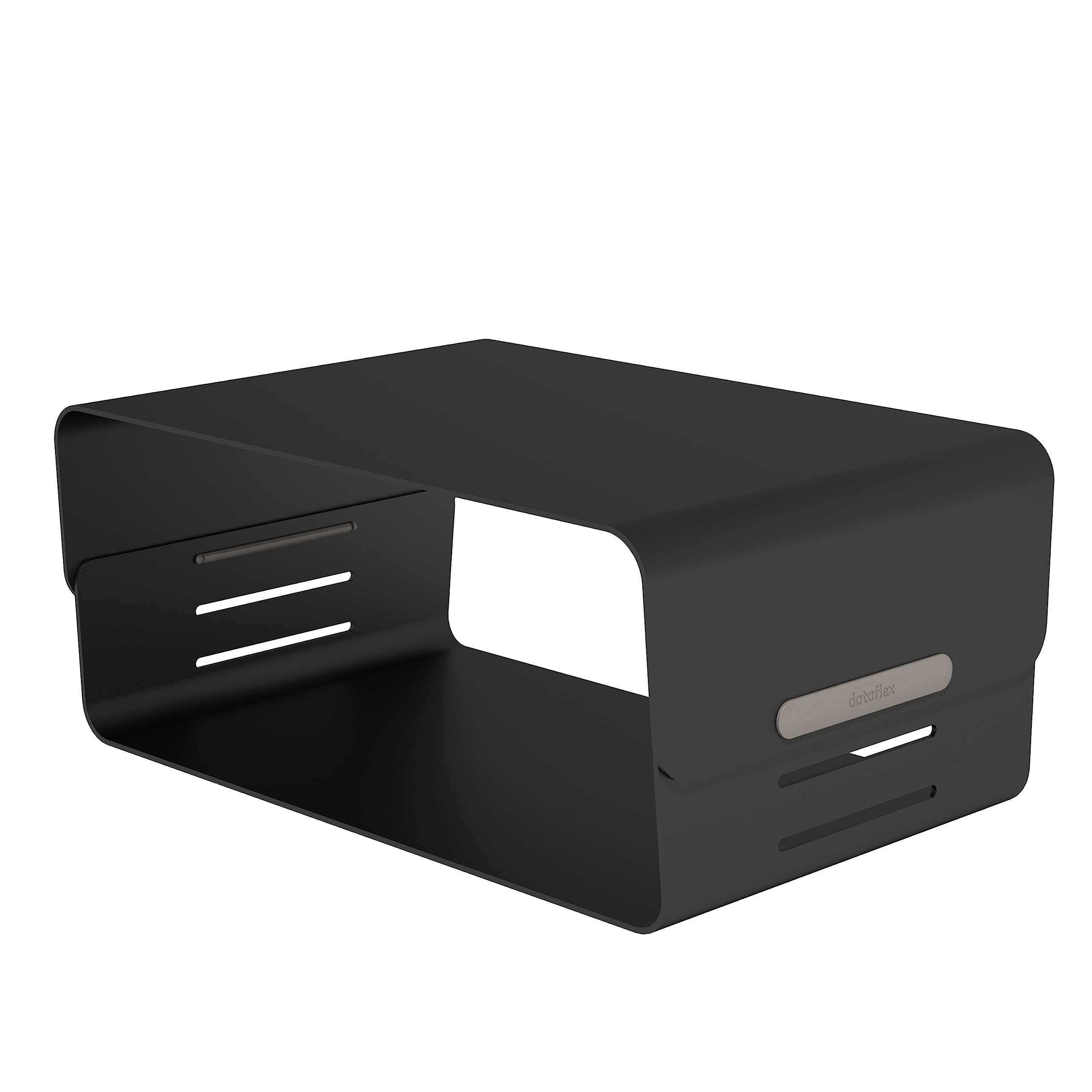 Dataflex Bento® Rialzo Monitor - Regolabile 123 Nero - Supporto per monitor con 3 regolazioni in altezza, fino a 20 kg, robusto e privo di graffi, perfetto con la cassetta porta oggetti Bento®