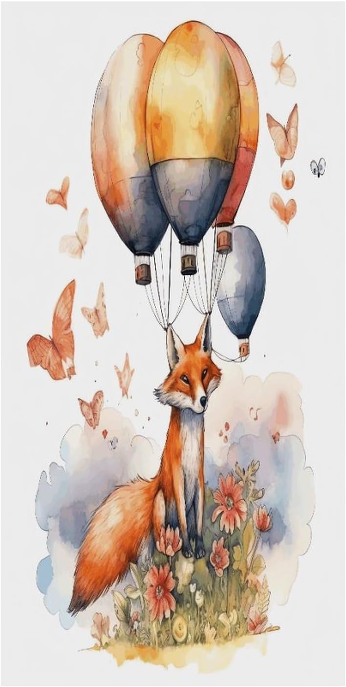 Fox and Hot Air Balloon Door Curtain Room Divider Curtains