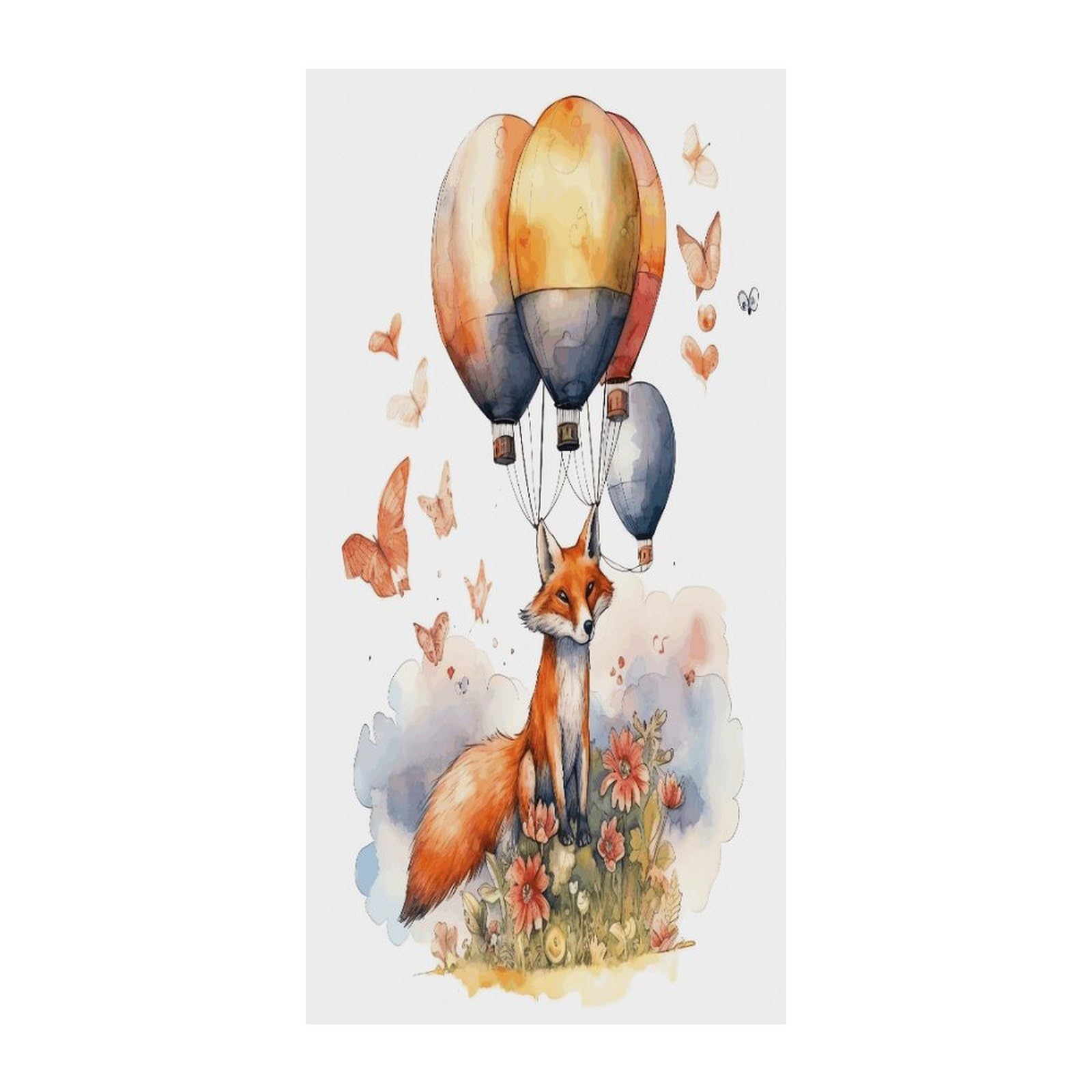 Fekiloot Style Fox And Hot Air Balloon Door Curtain Room Divider Curtains