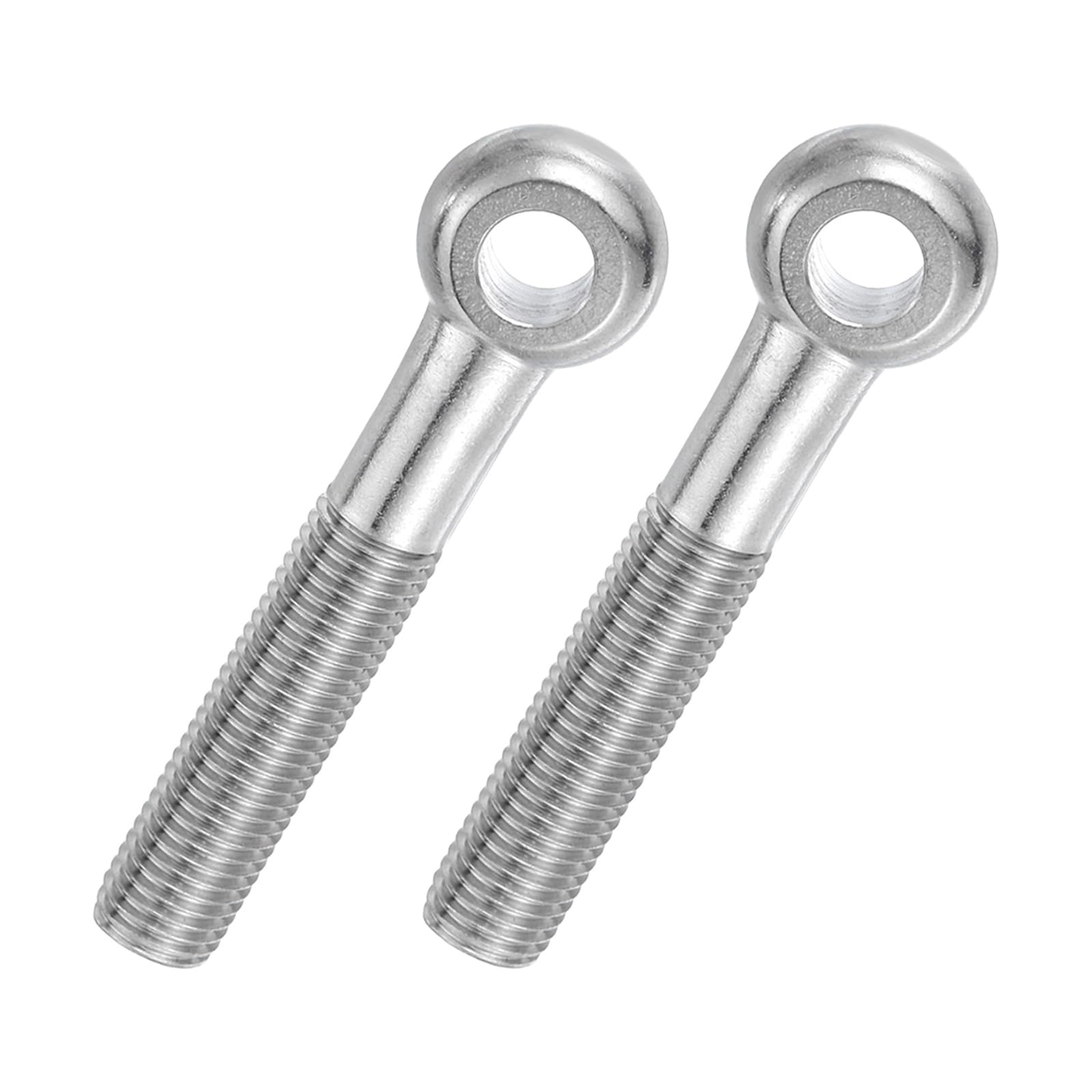 PATIKIL 2 Pcs M16x100mm Shoulder Swing Lifting Eye Bolt, 304 Stainless Steel Metric Half Tooth Thread Fisheye Eye Slip Hole Screw Rigging Bolt Metal Fasteners Screws, Silver Tone