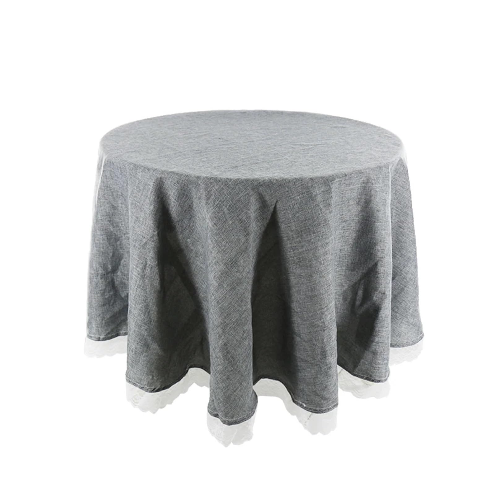 ZNTIHZ Table Cloth Round Lace Elegant Tablecloths Dining Cover Home Hotel Textile For Wedding Event Decor For Wedding Party Banquet(Grey,90cm Diameter)