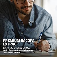 Vista 3 de Bronson Bacopa apoya la función cerebral saludable y el rendimiento mental, hierba tradicional, sin OGM, 90 cápsulas vegetarianas