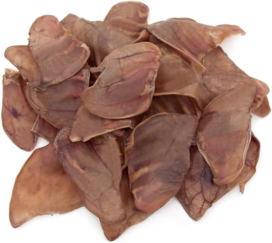 GigaBite Whole Pig Ears for Dogs - All-Natural Slow-Roasted Chews that Clean Teeth and Satisfy Aggressive Chewers - 22 Pack for Large Dogs