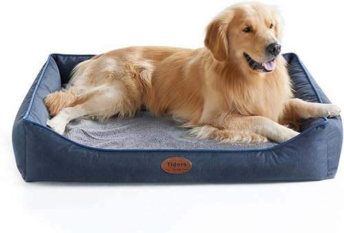 Miniatura 8 de Camas ortopédicas para perros medianos, sofá cama para perros de espuma duradera tipo caja de huevos con funda extraíble lavable, forro impermeable,
