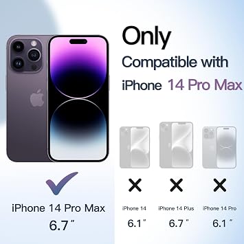 JETech Case for iPhone 14 Pro Max, Deep Purple
