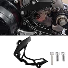 Canitu Black Front Sprocket Cover Guard,Motorcycle Aluminum Chain Guard Sprocket Engine Cover Case Saver Protector Engine Case Protection for Kawasaki KLX110 2002-2023 KLX110L 2010-2023