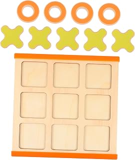 Toyvian 1 Conjunto De Brinquedo De Viagem De Dedo Do Pé Tabuleiro De Xadrez Brinquedos Para Crianças Jogo De Tabuleiro De Xadrez Jogo De Tic Toe De Madeira 3D Jogo De Viagem Colorido Jogo