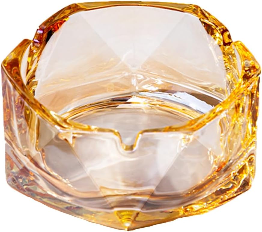Crystal Glass Ashtray, high-Value Ashtray, Geometric Style is Suitable for Cigarettes, Desktop ashtrays and Modern Decoration.(Clear)