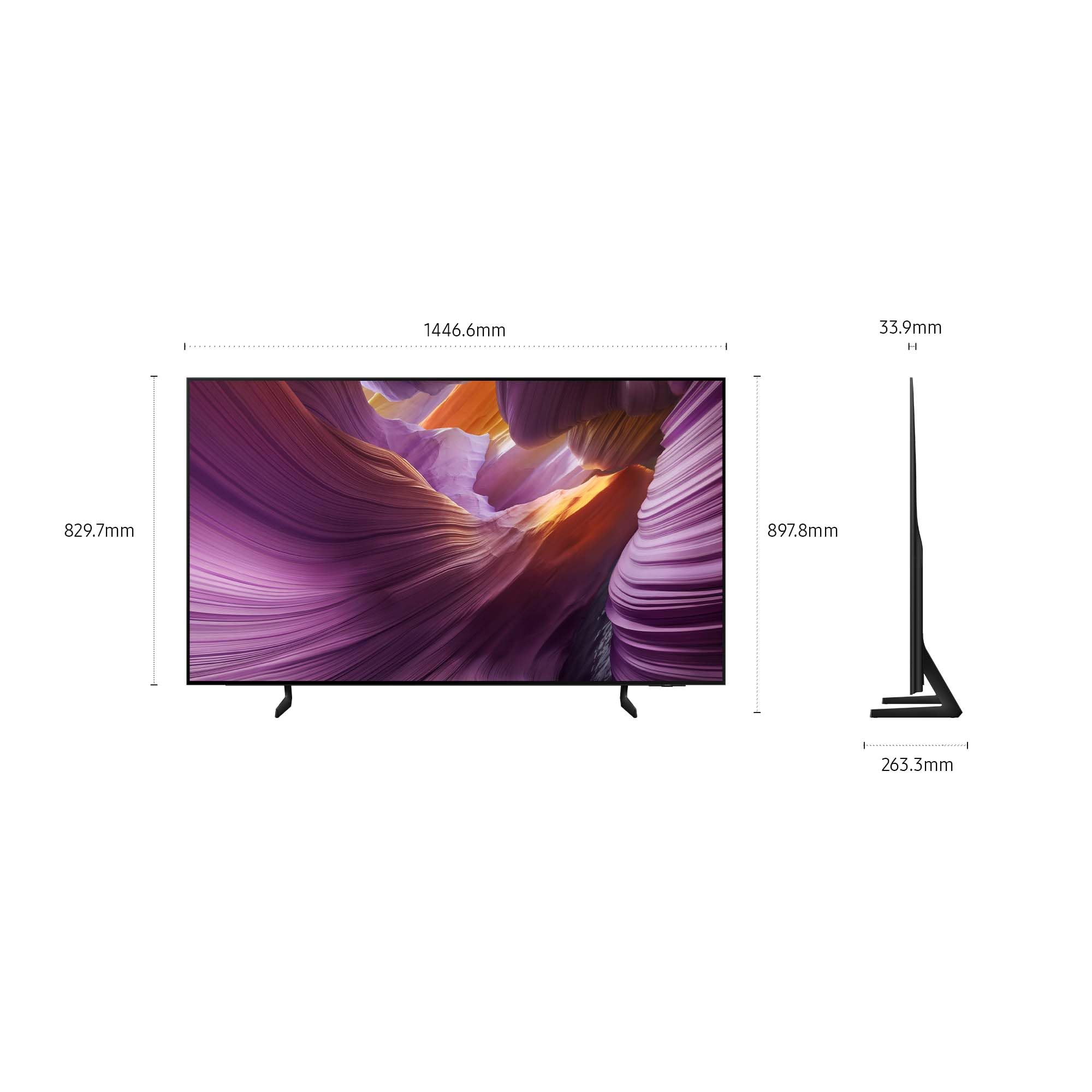 Samsung OLED 4K Vision AI Smart TV 65'' QE65S85FAEXZT, NQ4 AI Gen2 Processor, 4K AI Upscaling, Glare Free, Dolby Atmos & OTS Lite, Contour Design,PACCHETTO INTRATTENIMENTO, 2025