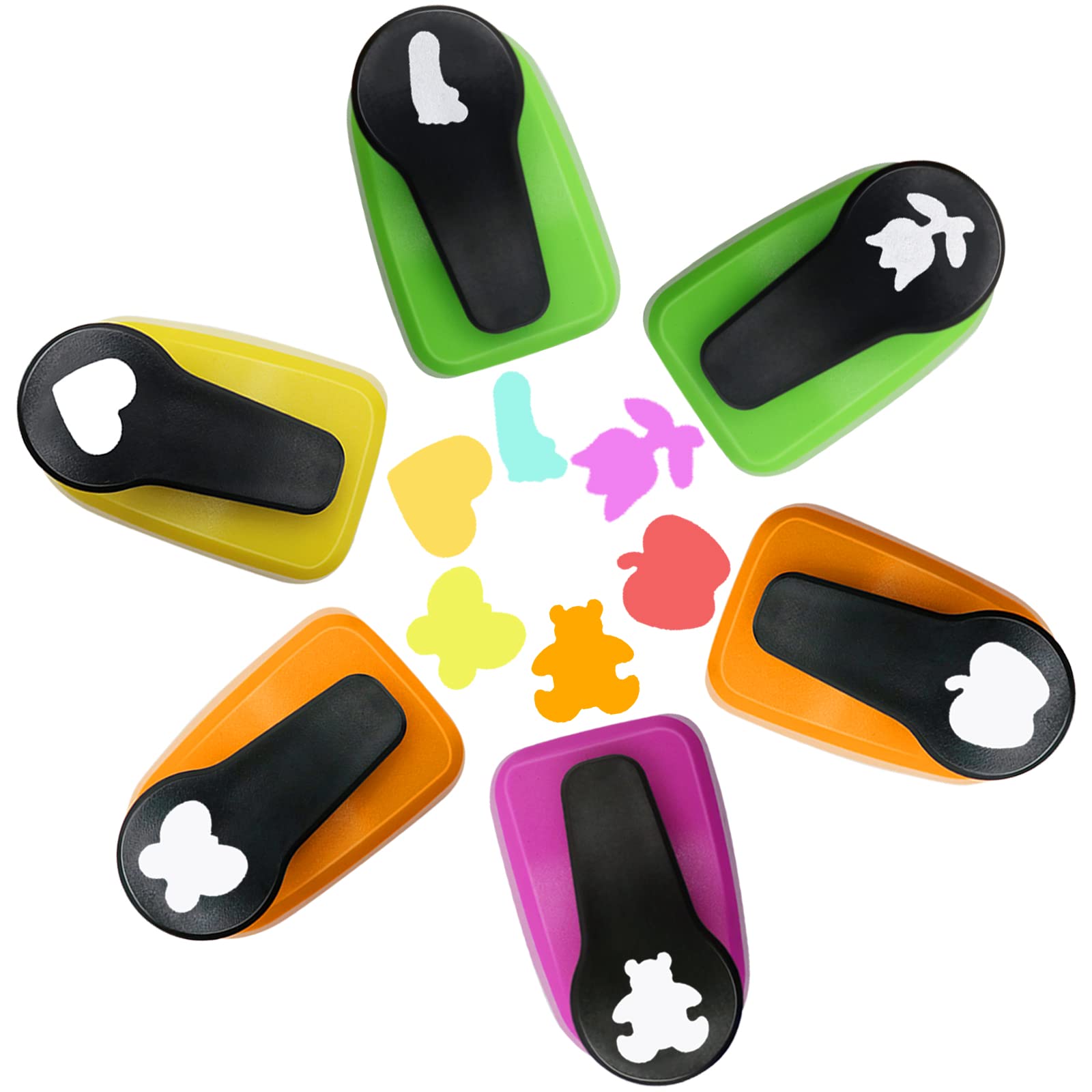 Amazon.co.jp: 紙用パンチ 紙の型取り形状 6点 紙用パンチセット