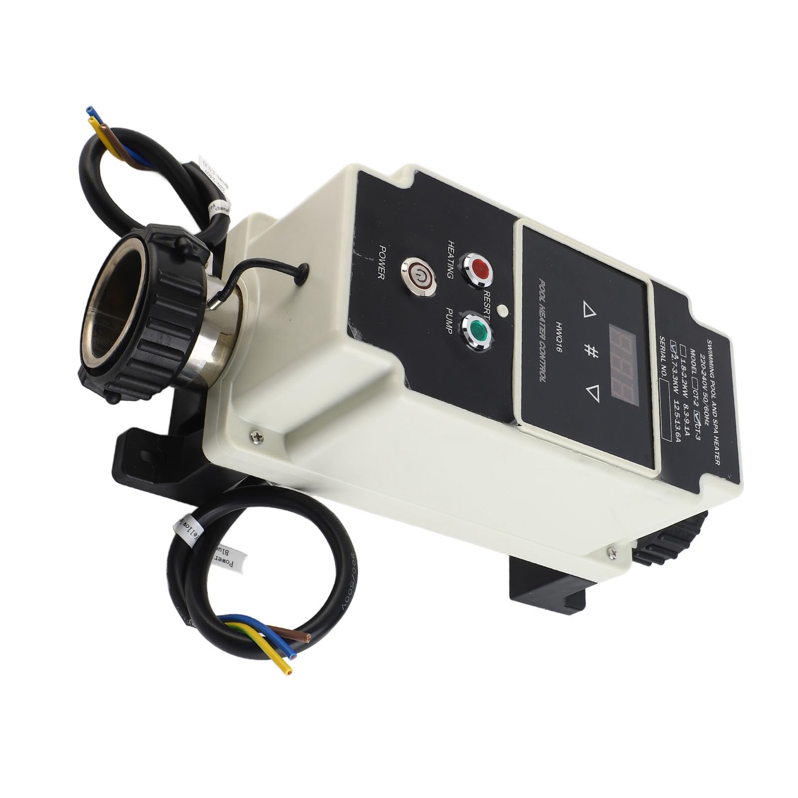 Calentador de Agua Eléctrico para Piscina, Termostato Potente para Bañera de Hidromasaje, SPA, 220-240V, Acero Inoxidable, 3,3 KW, Fácil Instalación para Bañera de Masaje