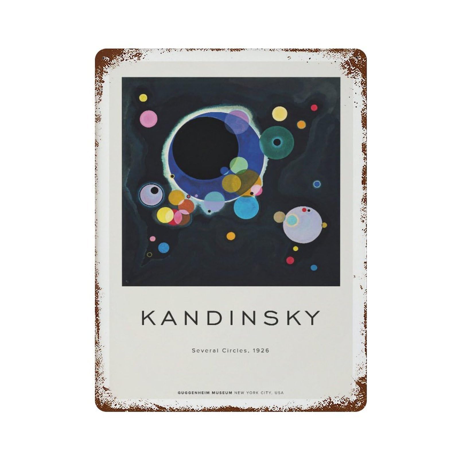 xiaoxiaoshen Kandinsky Several Circles Abstract Wall Decor Art Metal Tin Poster Modern Home Decor Art Home Bar Shop Decorations Vintage Sign 40x30cm
