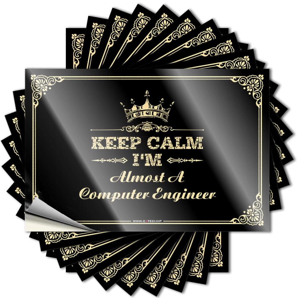 Keep Calm I'm Almost A Computer Engineer Decals Men | Vintage Bottle Removable Decal Pack(12X18CM)
