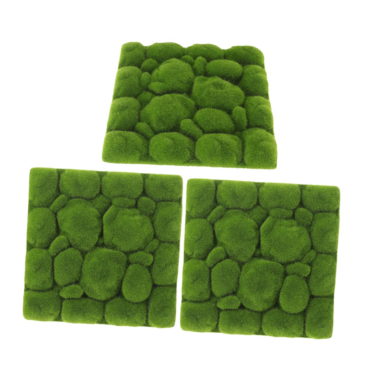Zerodeko Pannello Decorativo Verde Effetto Realistico in Muschio Artificiale 3 Pezzi Facile da Installare Quadrato in Schiuma per Decorazioni Fai-da-te e Pareti