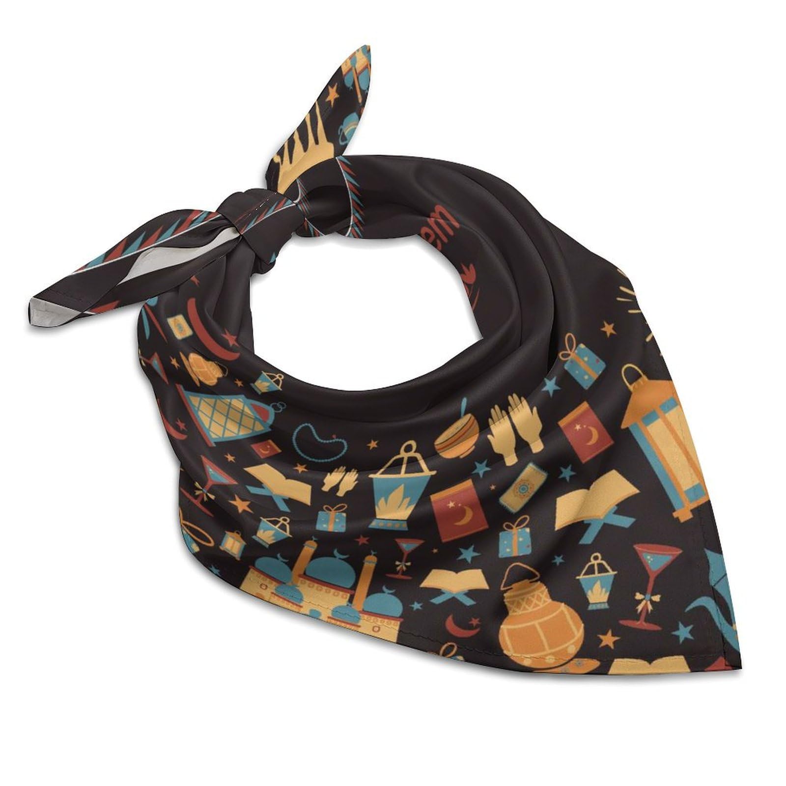Csemeie Ramadan Kareem Bandana Hair Scarf Headband Adjustable Neckerchief for Men Women Decor