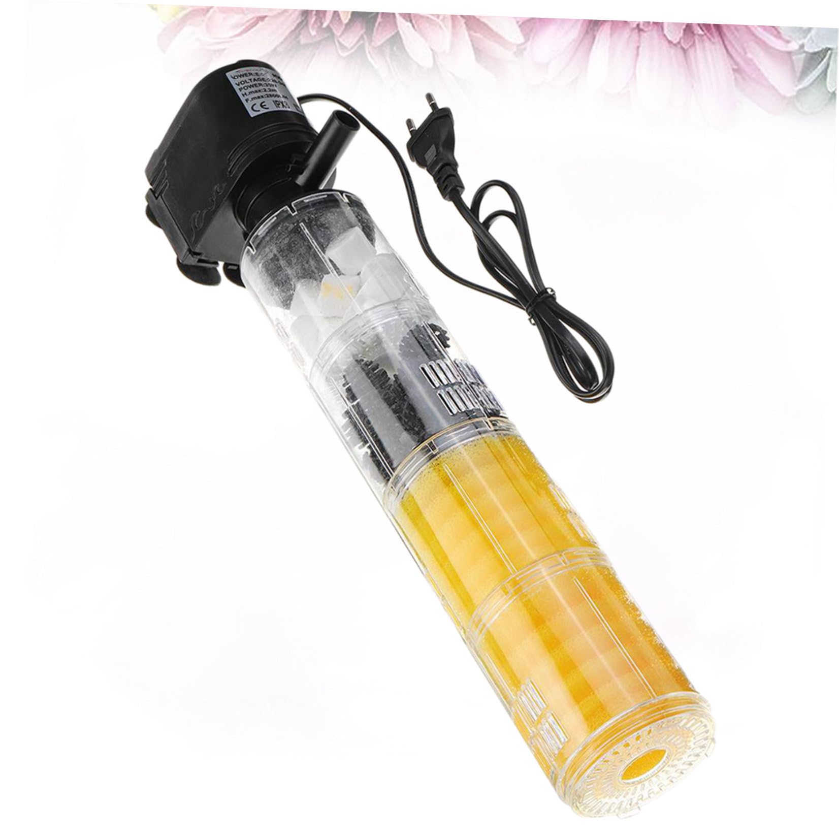 in 1 Aquarienfilter Eckfilter aus Kunststoff mit 4 Filterschichten Einfache Reinigung und Wasseroxygenation für Aquarium und Fischbecken Modell 1480f
