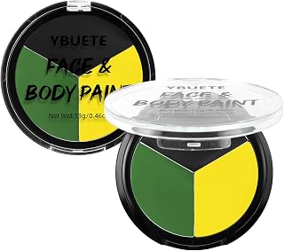 Black Yellow Bright Green Body Paint, Waterproof SFX Makeup for Adult Halloween Cosplay Witch Monster, Full Coverage Non-Toxic Face Painting for Stage Performances and Festival Designs
