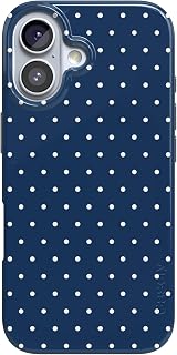 Casely iPhone 17 Case | On the Dot | Navy Polka Dot | Compatible with MagSafe | Classic Ultra Slim Design