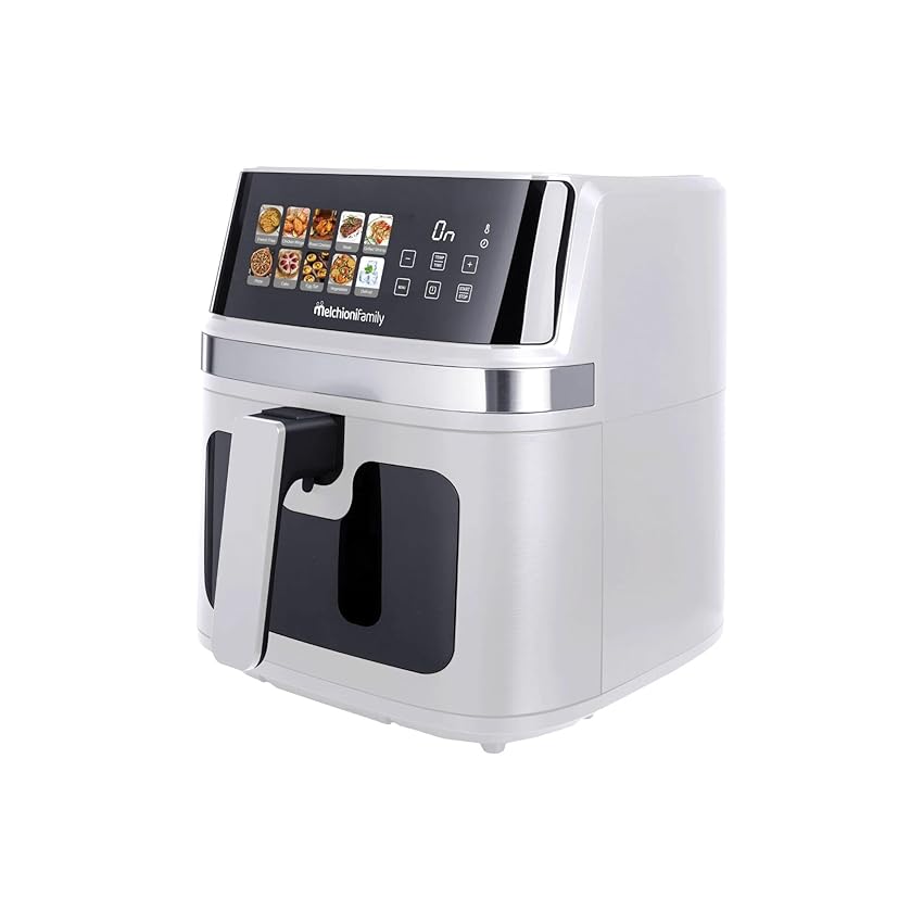 Melchioni Family | GAIA PLUS Friggitrice ad Aria 8L XXL con Doppia Resistenza Air Fryer Senza Olio, 10 Programmi, Display LED, Timer 60 min, Temperatura 80°-200°C, 2200W